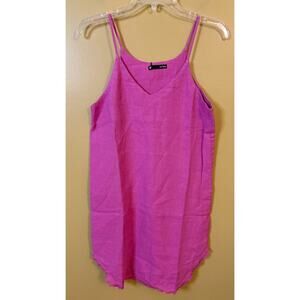 Revolve Krisa Pink Linen Frayed Hem Mini Dress - Size Small NWT